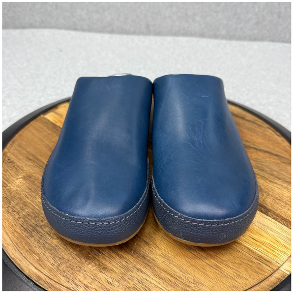 OluKai Hamani Slippers Men\'s Size 7 Blue Leather Slip On Mules main image 4
